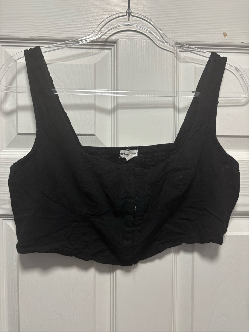 love on a hanger Black Cropped Tank